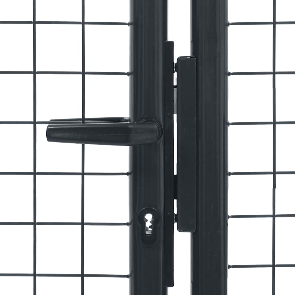 145777 vidaXL Mesh Garden Gate Galvanised Steel 400x100 cm Grey 4