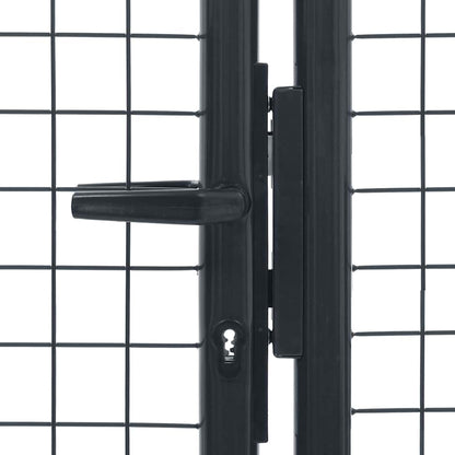 145777 vidaXL Mesh Garden Gate Galvanised Steel 400x100 cm Grey 4