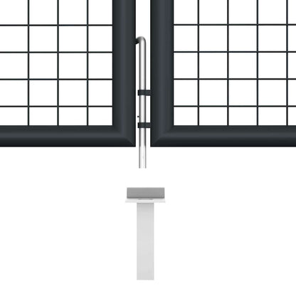 145777 vidaXL Mesh Garden Gate Galvanised Steel 400x100 cm Grey 5
