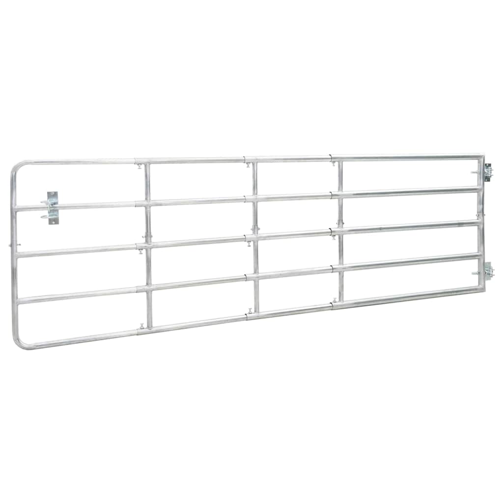 145987 vidaXL 5 Bar Field Gate Steel (150-400)x90 cm Silver 2
