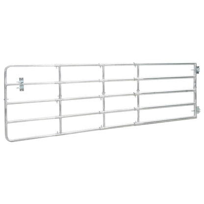 145987 vidaXL 5 Bar Field Gate Steel (150-400)x90 cm Silver 2