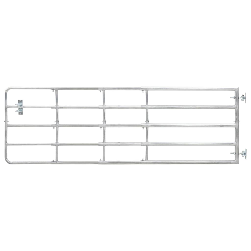 145987 vidaXL 5 Bar Field Gate Steel (150-400)x90 cm Silver 3