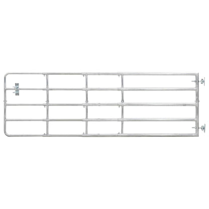 145987 vidaXL 5 Bar Field Gate Steel (150-400)x90 cm Silver 3