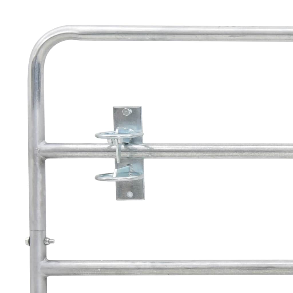 145987 vidaXL 5 Bar Field Gate Steel (150-400)x90 cm Silver 4