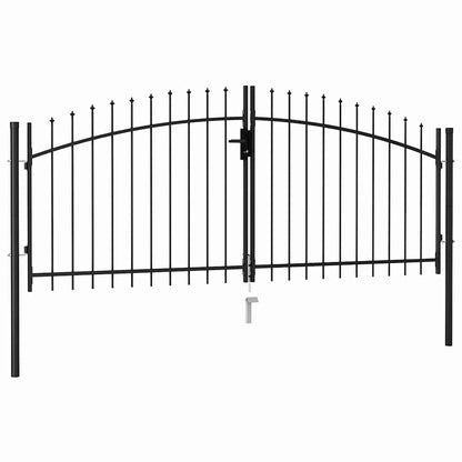 vidaXL Fence Gate "Woerden" Double Door with Spike Top 299.5x224.5 cm