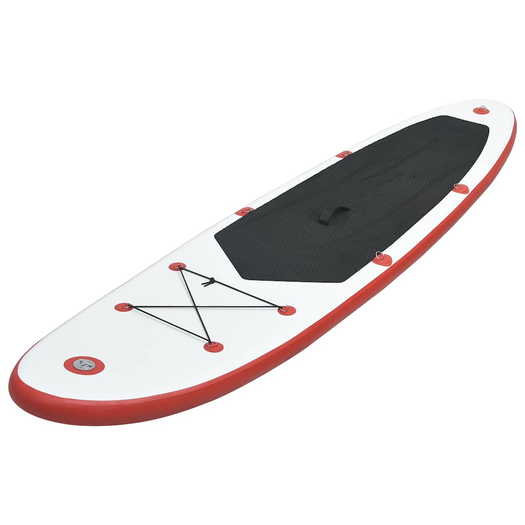 vidaXL Stand Up Paddle Board Set SUP Surfboard Inflatable Red and White 2