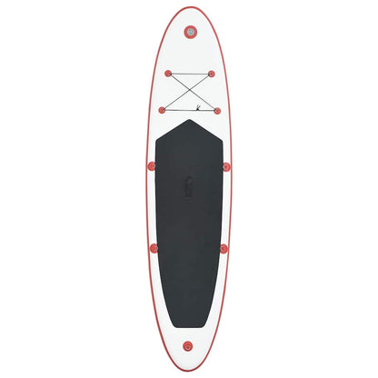 vidaXL Stand Up Paddle Board Set SUP Surfboard Inflatable Red and White 3