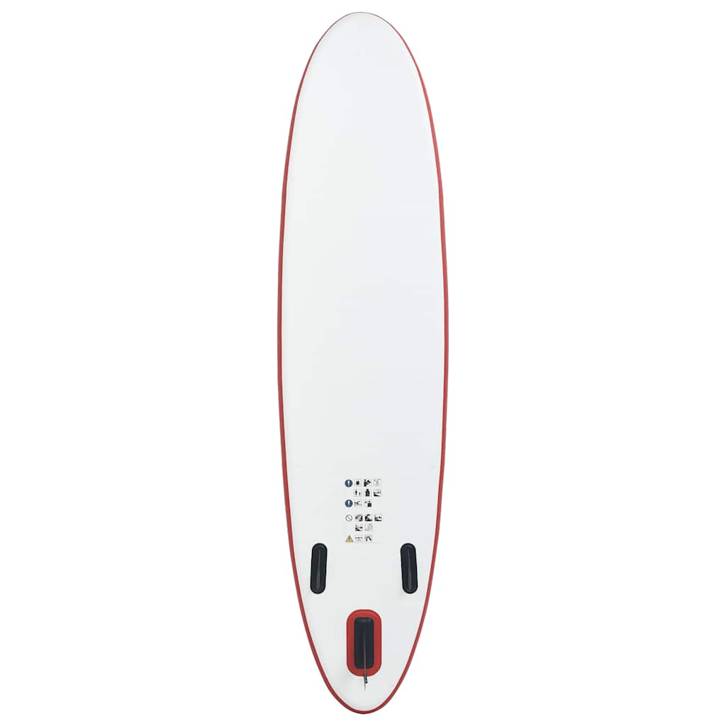 vidaXL Stand Up Paddle Board Set SUP Surfboard Inflatable Red and White 4