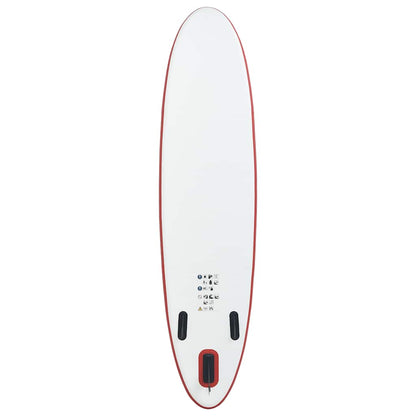 vidaXL Stand Up Paddle Board Set SUP Surfboard Inflatable Red and White 4