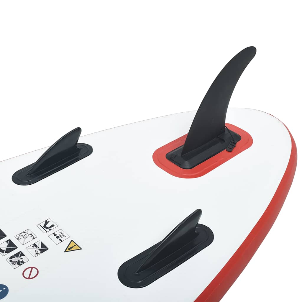 vidaXL Stand Up Paddle Board Set SUP Surfboard Inflatable Red and White 5