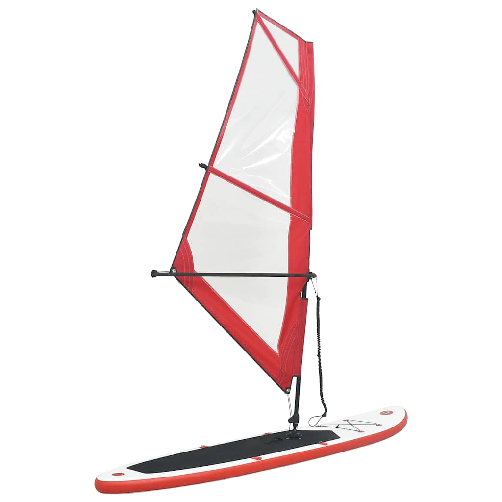 vidaXL Inflatable Stand Up Paddleboard with Sail Set Red and White 1