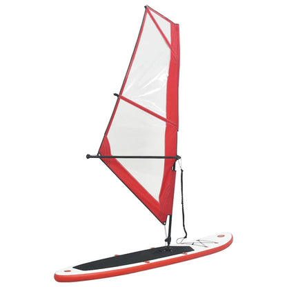 vidaXL Inflatable Stand Up Paddleboard with Sail Set Red and White 1
