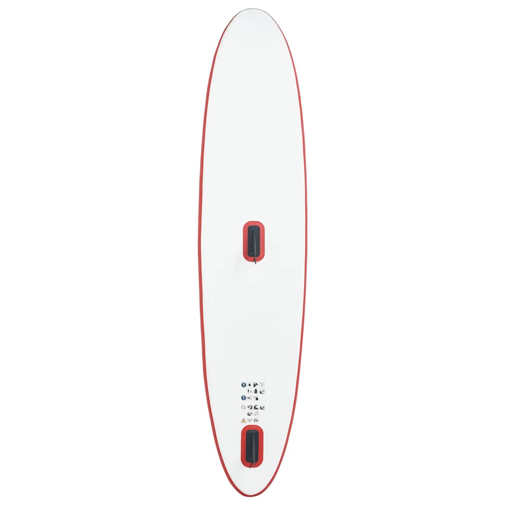 vidaXL Inflatable Stand Up Paddleboard with Sail Set Red and White 4
