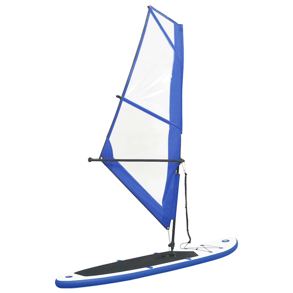 vidaXL Inflatable Stand Up Paddleboard with Sail Set Blue and White 1