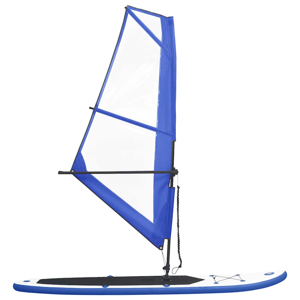 vidaXL Inflatable Stand Up Paddleboard with Sail Set Blue and White 2