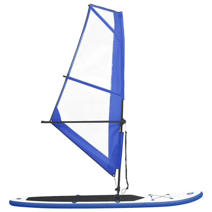 vidaXL Inflatable Stand Up Paddleboard with Sail Set Blue and White 2