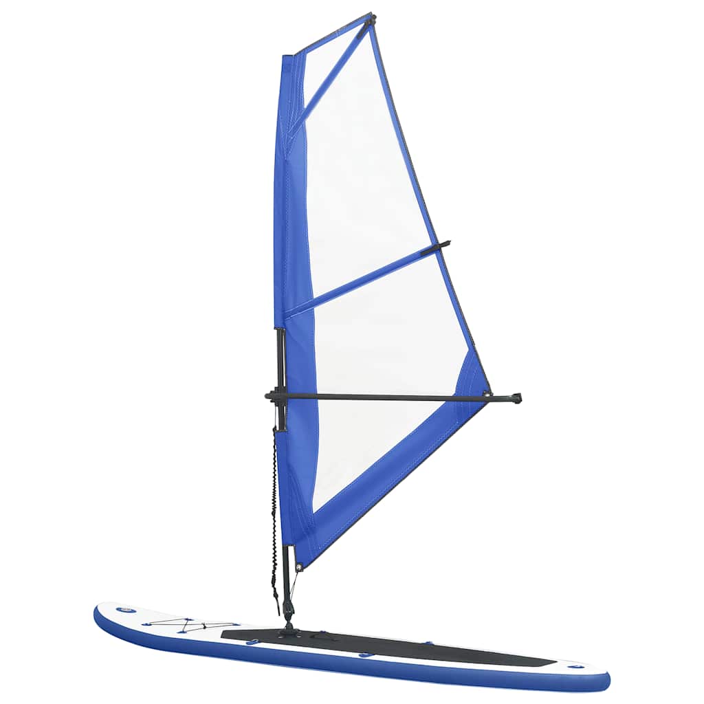vidaXL Inflatable Stand Up Paddleboard with Sail Set Blue and White 3