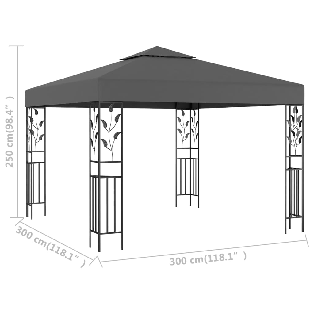 vidaXL Gazebo 3x3 m Anthracite 5