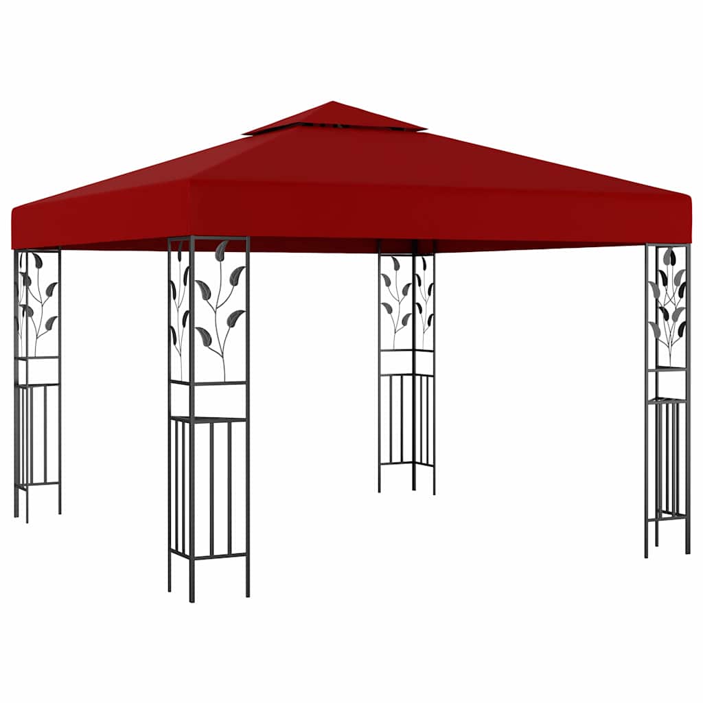 vidaXL Outdoor Awning | Wine Red | Steel | 3x3 m | Decorative Inlays 1