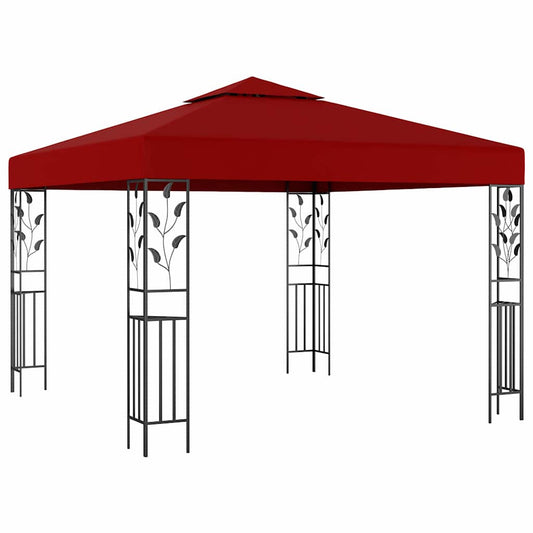 vidaXL Outdoor Awning | Wine Red | Steel | 3x3 m | Decorative Inlays 1