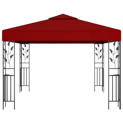 vidaXL Outdoor Awning | Wine Red | Steel | 3x3 m | Decorative Inlays 2