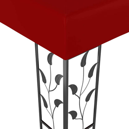 vidaXL Outdoor Awning | Wine Red | Steel | 3x3 m | Decorative Inlays 3