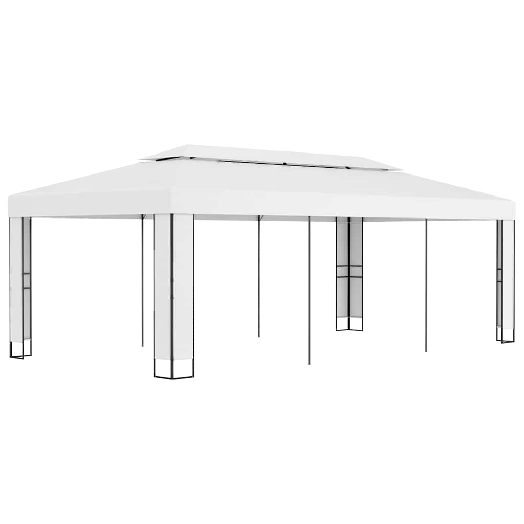 vidaXL Gazebo with Double Roof 3x6 m White 1