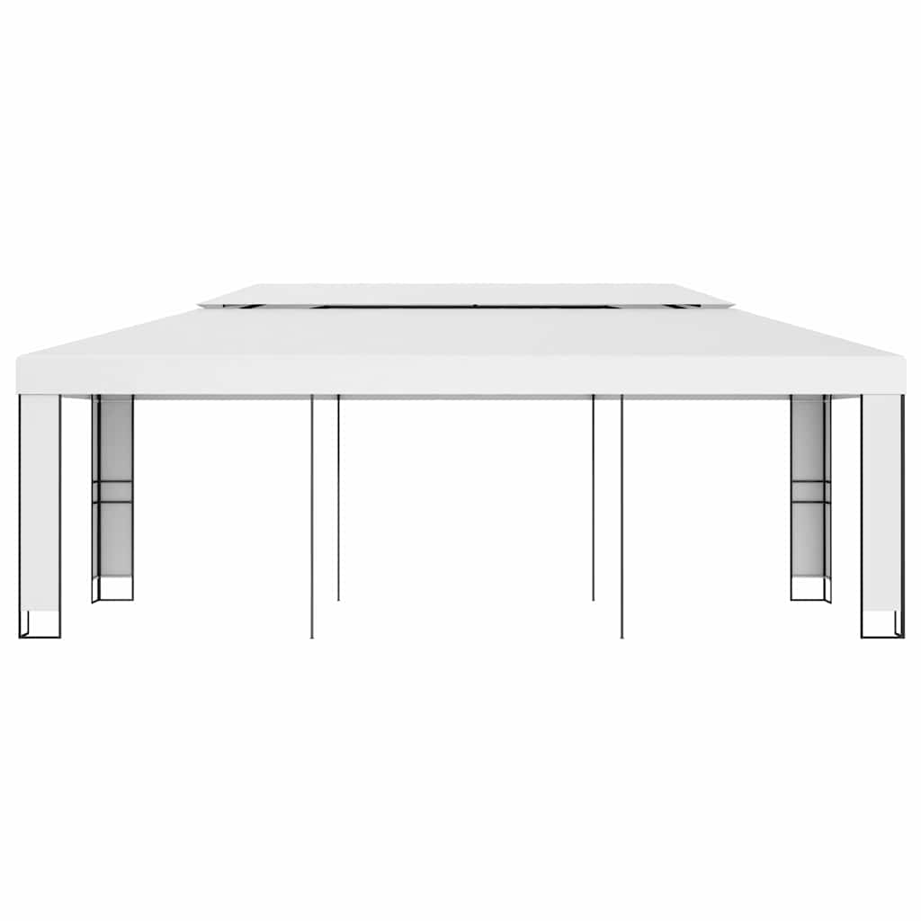 vidaXL Gazebo with Double Roof 3x6 m White 2