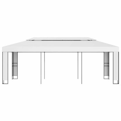 vidaXL Gazebo with Double Roof 3x6 m White 2