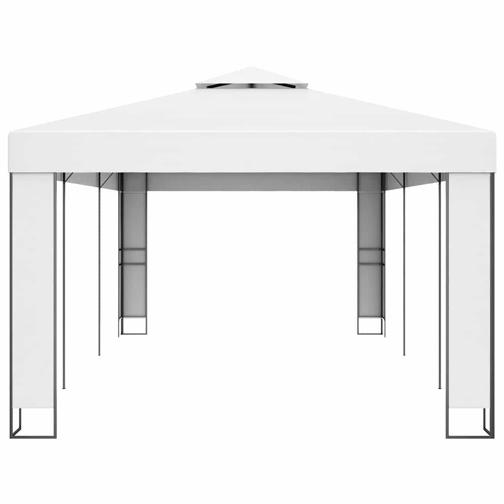 vidaXL Gazebo with Double Roof 3x6 m White 3