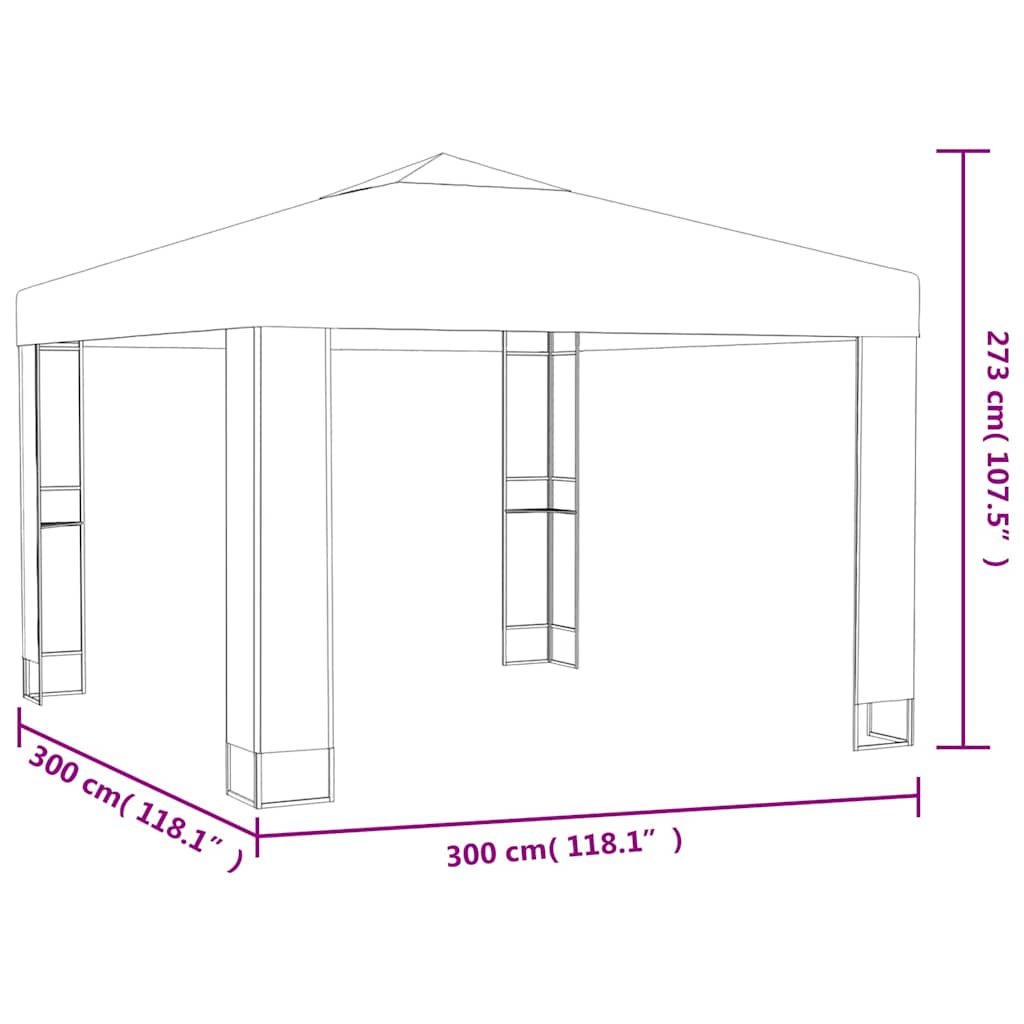 vidaXL Canopy | Anthracite | 100% Polyester with PA coating | 3x3m |  Durable 5