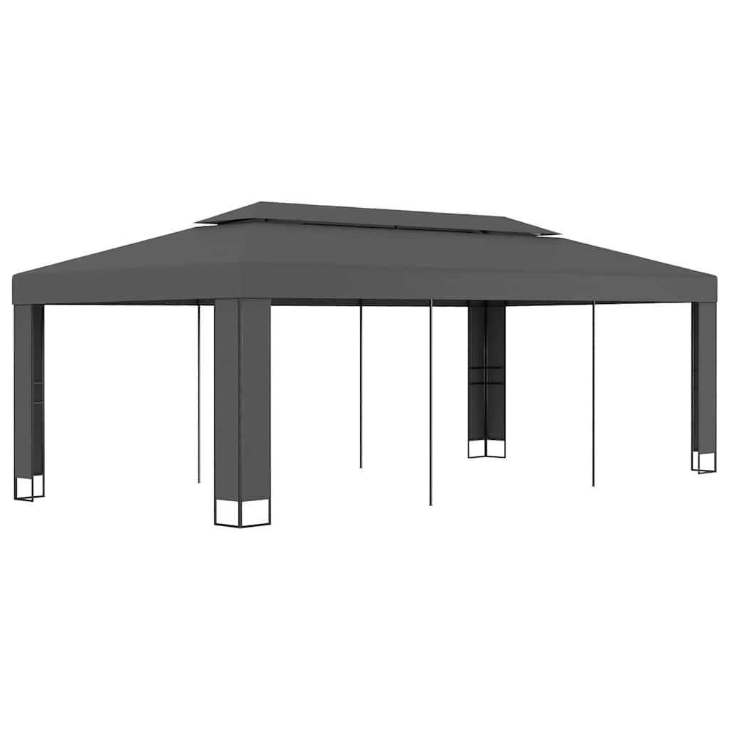 vidaXL Gazebo with Double Roof 3x6 m Anthracite 1