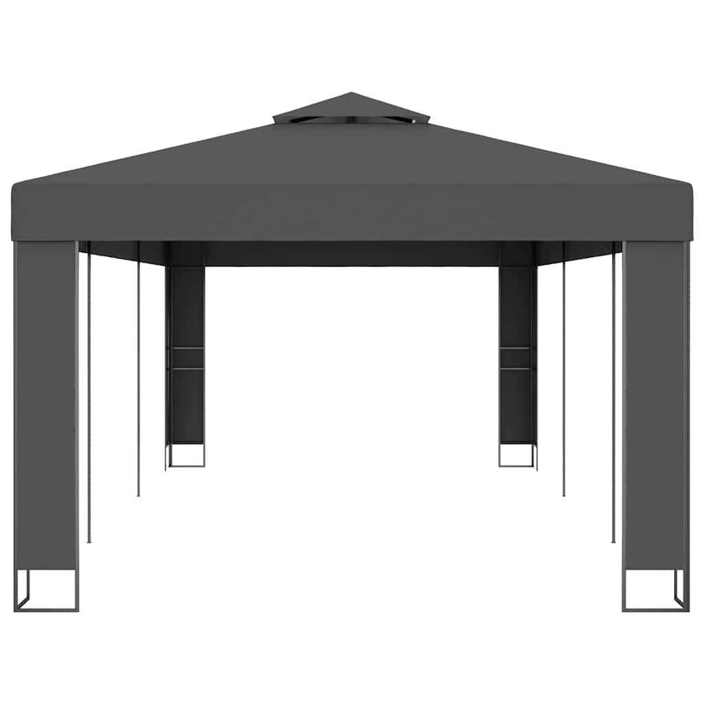 Gazebo with Double Roof Anthracite 3 x 6 m