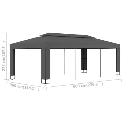 vidaXL Gazebo with Double Roof 3x6 m Anthracite 5