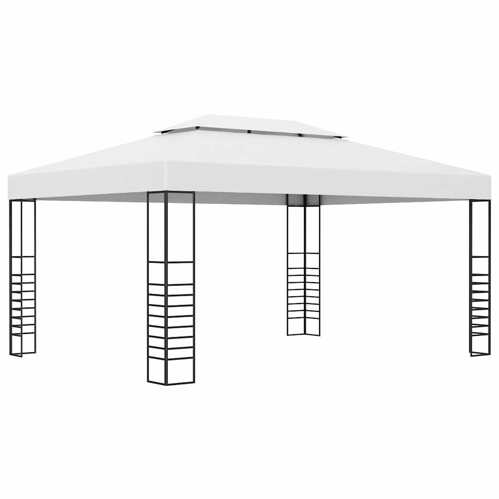 vidaXL Garden Gazebo | White | Powder-coated steel | 4x3m |  Durable 1