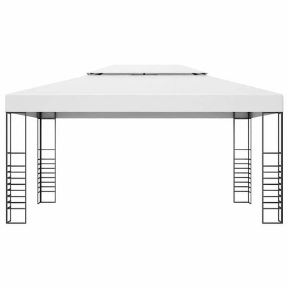 vidaXL Garden Gazebo | White | Powder-coated steel | 4x3m |  Durable 2