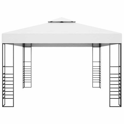 vidaXL Garden Gazebo | White | Powder-coated steel | 4x3m |  Durable 3