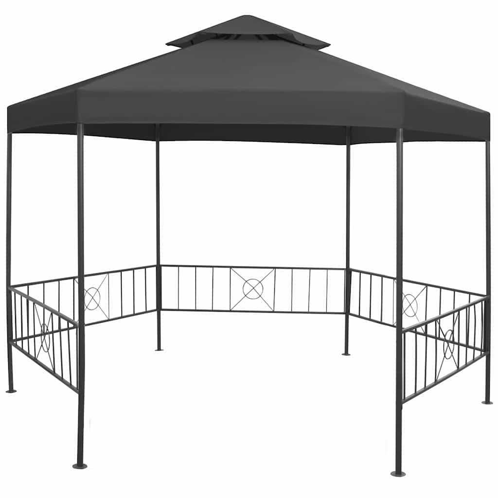 vidaXL Garden Gazebo | Anthracite | Powder-coated steel | Large 1