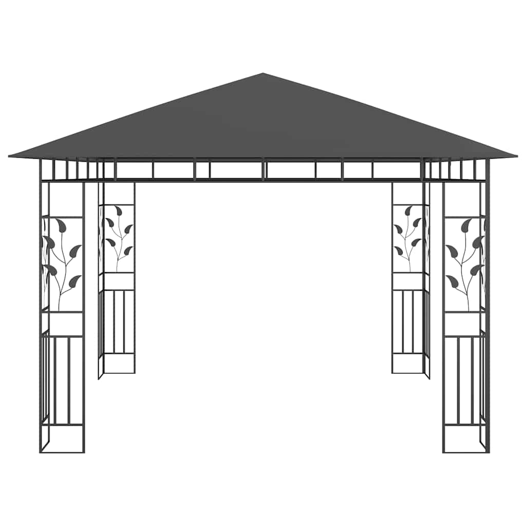 vidaXL Gazebo with Mosquito Net 3x3x2.73 m Anthracite 180 g/m² 3