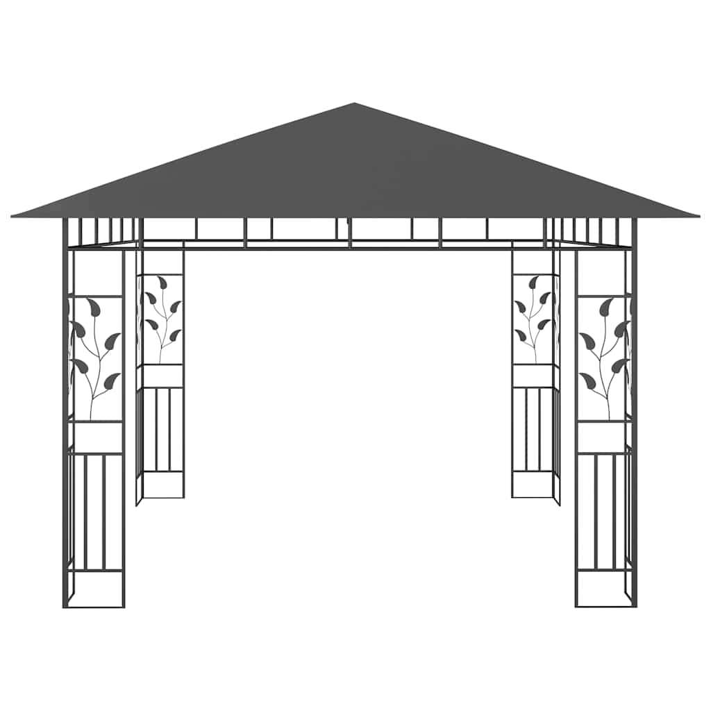 vidaXL Gazebo with Mosquito Net 3x3x2.73 m Anthracite 180 g/m² 4