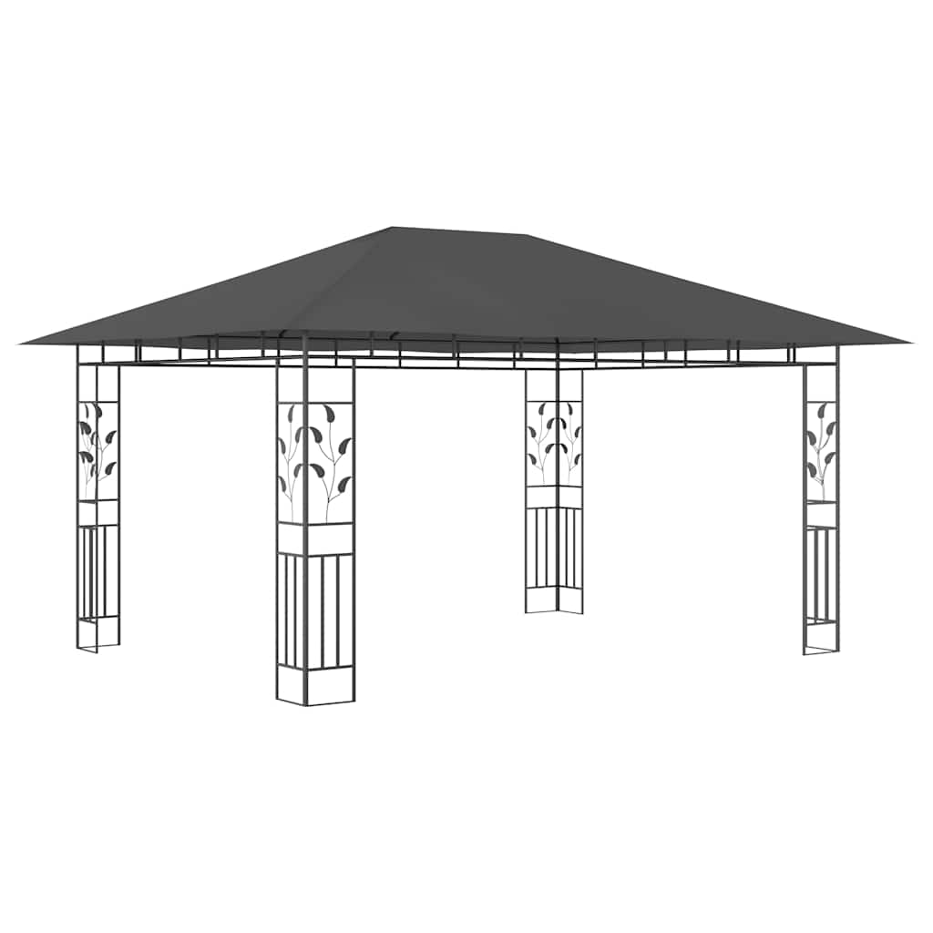 vidaXL Gazebo with Mosquito Net 4x3x2.73 m Anthracite 180 g/m² 2