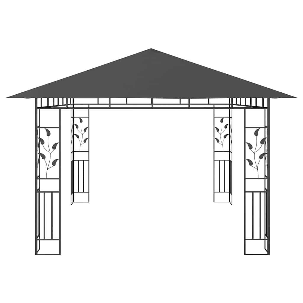 vidaXL Gazebo with Mosquito Net 4x3x2.73 m Anthracite 180 g/m² 4