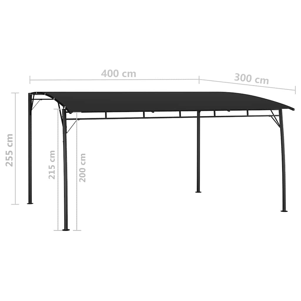 vidaXL Garden Sunshade Awning 4x3x2.55 m Anthracite 6