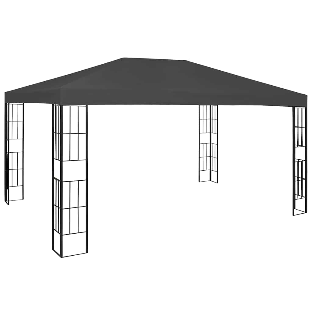 vidaXL Gazebo | Anthracite, Black | Polyester, Steel | 3x4 m | Decorative Inlays 1