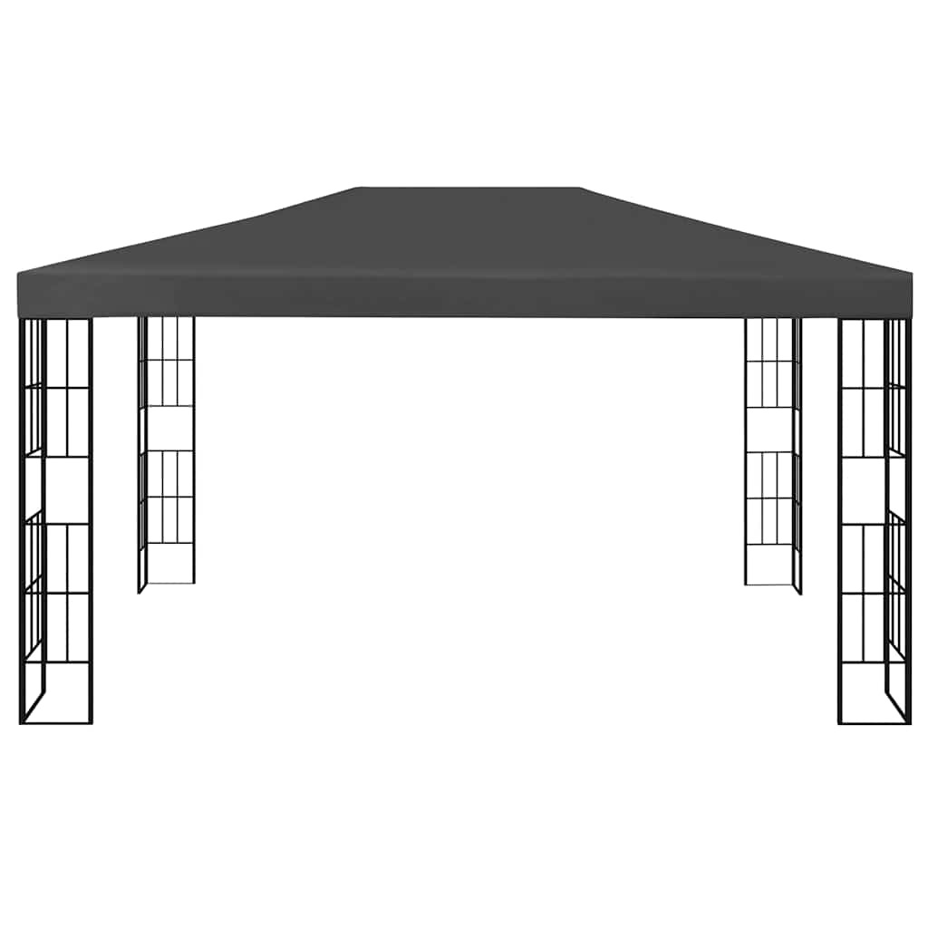 vidaXL Gazebo | Anthracite, Black | Polyester, Steel | 3x4 m | Decorative Inlays 2