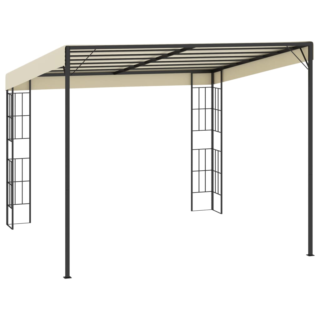 vidaXL Wall-mounted Gazebo 3x3 m Cream Fabric 4