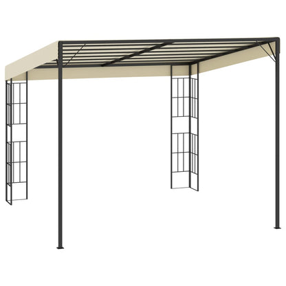 vidaXL Wall-mounted Gazebo 3x3 m Cream Fabric 4
