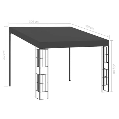 vidaXL Wall-mounted Gazebo | Anthracite | Polyester, Steel | 3x3 Meters 6