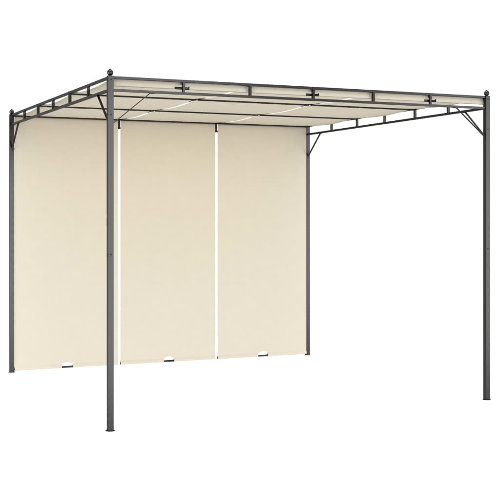vidaXL Garden Gazebo with Side Curtain 3x3x2.25m Cream 1