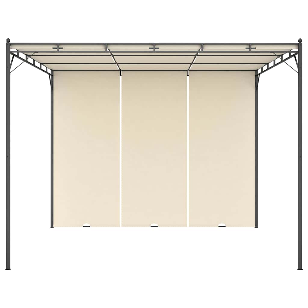 vidaXL Garden Gazebo with Side Curtain 3x3x2.25m Cream 2